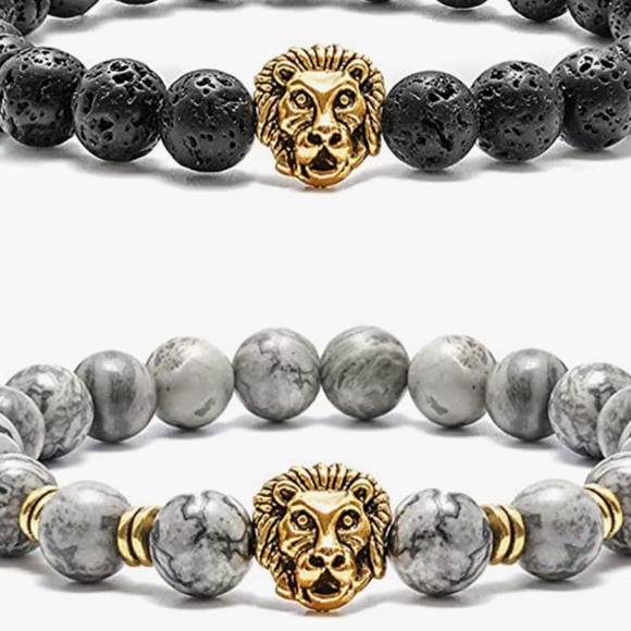 Tigers Eye & Lava Rock Stone Essential Oil Diffusing Bracelets | Meditation - Picture 6 of 10